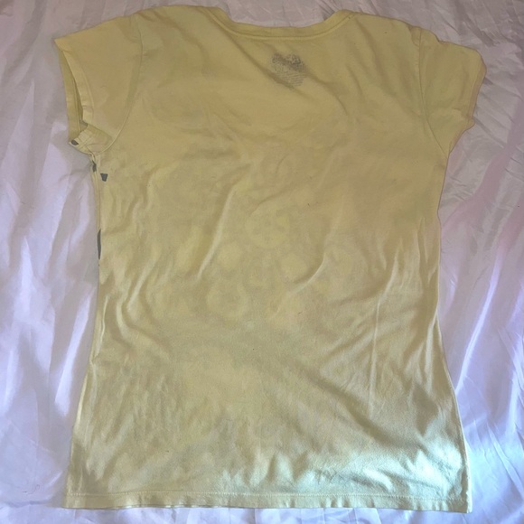Stranded Y2k design shirt Womens Size: XXL V- Neck Graphic Tee Yellow/Grey - Picture 3 of 4